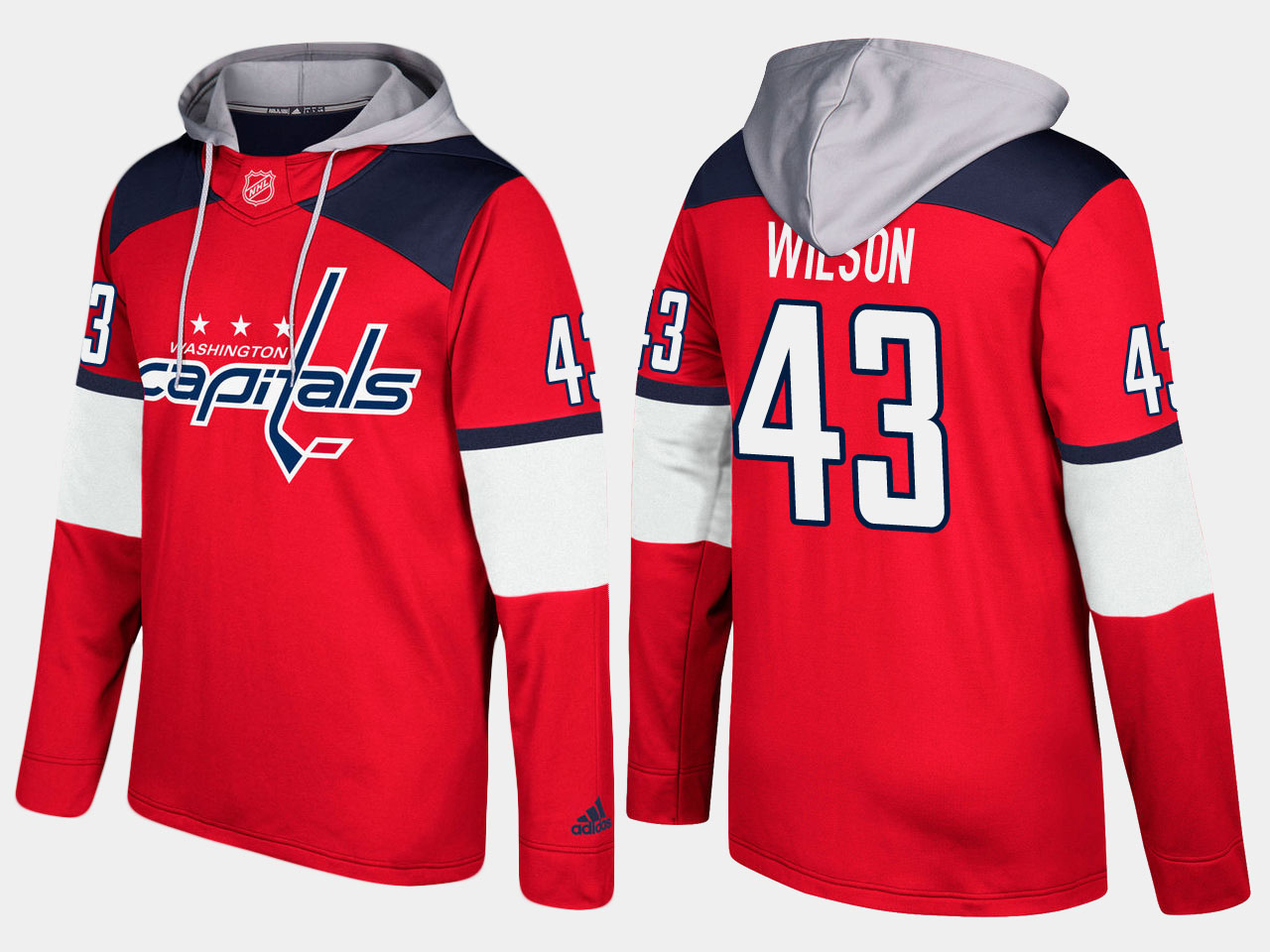 Men NHL Washington capitals 43 tom wilson red hoodie
